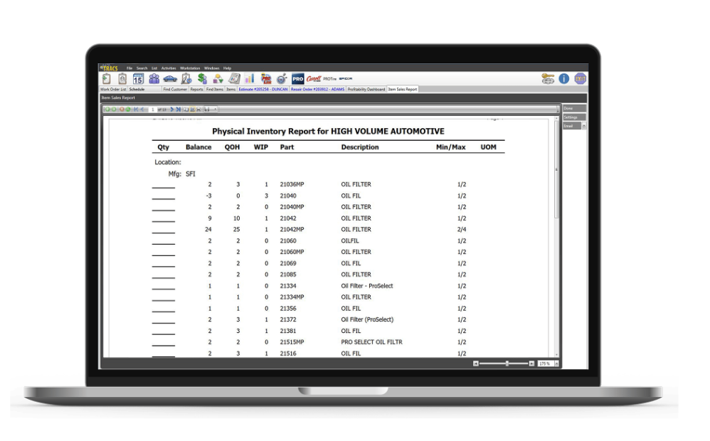 screenshot of NAPA TRACS